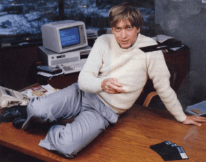Bill Gates floppy disk desk